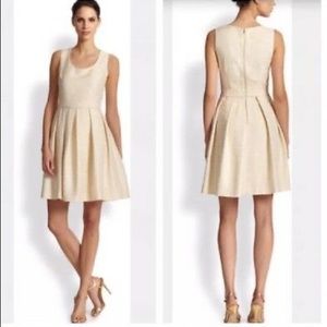 Shoshanna Festive Jacquard/Brocade Gold Dress